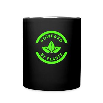 Plants Powered - Tierliebe, Tierschutz & Vegan - Tasse einfarbig - Schwarz - Vorne