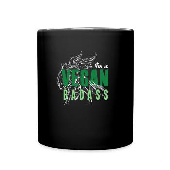 Vegan Badass - Tierliebe, Tierschutz & Vegan - Tasse einfarbig - Schwarz - Vorne