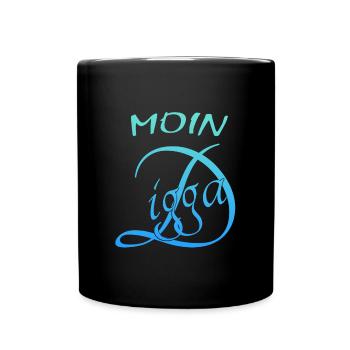 Moin Digga - Tasse einfarbig - Schwarz - Vorne