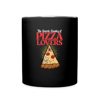 Pizza Lovers I Pizza Illuminati Liebe - Tasse einfarbig - Schwarz - Vorne
