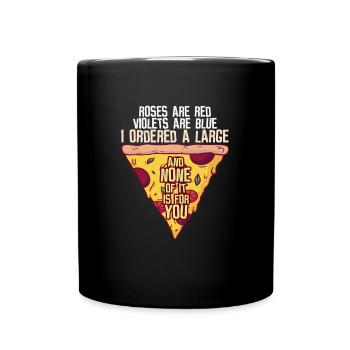 Pizza Lover Valentinstag - Tasse einfarbig - Schwarz - Vorne