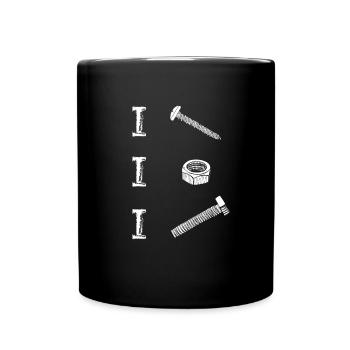 I Screw nut bolt - Lustiges Mechaniker - Tasse einfarbig - Schwarz - Vorne