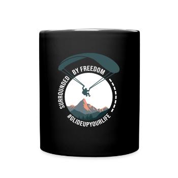 paragliding glide long gleitschirm pilot flieger - Tasse einfarbig - Schwarz - Vorne
