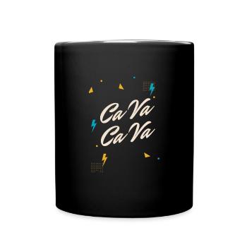 ca va design im pop art stil - Tasse einfarbig - Schwarz - Vorne
