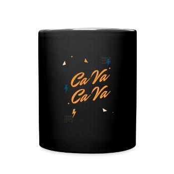 ca va design im pop art stil - Tasse einfarbig - Schwarz - Vorne