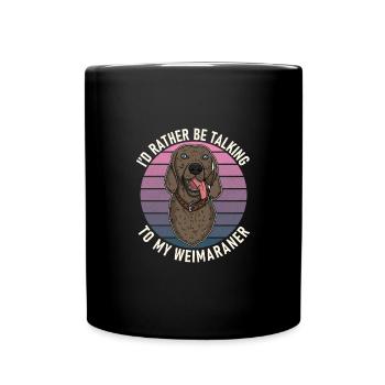 Weimaraner Welpe Hundeschule Spruch Pfote - Tasse einfarbig - Schwarz - Vorne