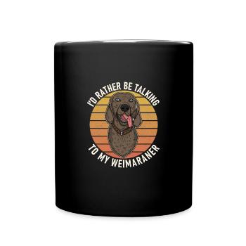 Weimaraner Welpe Hundeschule Spruch Pfote - Tasse einfarbig - Schwarz - Vorne
