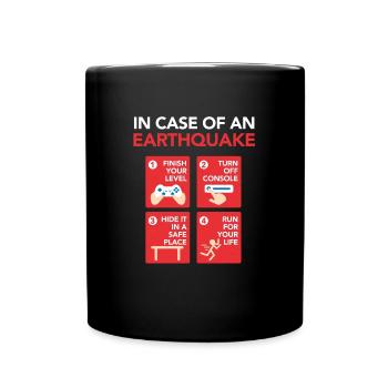 Gamer Erdbeben - Gaming Love - Tasse einfarbig - Schwarz - Vorne