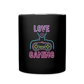 Love Gaming - Gamer Nerd - Tasse einfarbig - Schwarz - Vorne