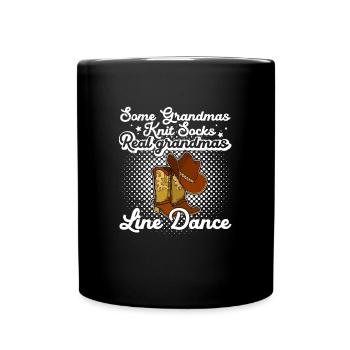 Western Country Tänzer Linedance Spruch - Tasse einfarbig - Schwarz - Vorne