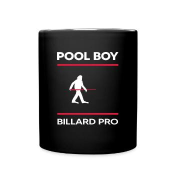 Billard snooker Billardspieler Poolboy Poolbillard - Tasse einfarbig - Schwarz - Vorne