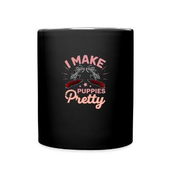 Grooming Hundepflege Hunde Schere Spruch Geschenk - Tasse einfarbig - Schwarz - Vorne