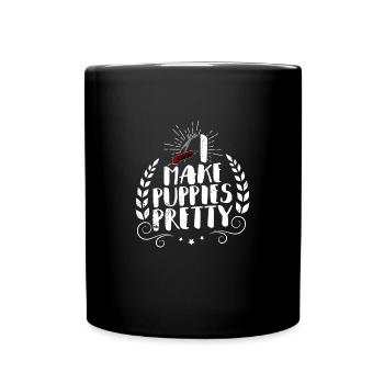 Hundefriseur Grooming Hunde Pflege Spruch - Tasse einfarbig - Schwarz - Vorne