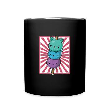 Mochi Kawaii Japan Essen Reis Eis Küche Spruch - Tasse einfarbig - Schwarz - Vorne