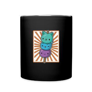 Mochi Kawaii Japan Essen Reis Eis Küche Spruch - Tasse einfarbig - Schwarz - Vorne
