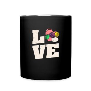 Makronen Italien Macaroon Italienisch Dessert - Tasse einfarbig - Schwarz - Vorne