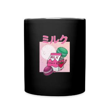 Japan Japanisch Getränk Erdbeere Milkshake - Tasse einfarbig - Schwarz - Vorne