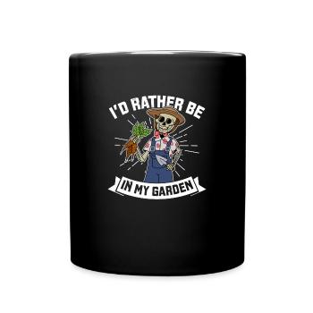 Jardinage Jardinier Squelette Spooky - Mug uni - noir - Devant
