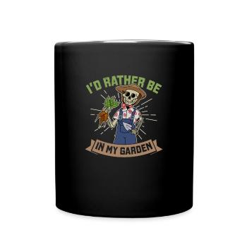 Garten Gartenarbeit Gärtner Skelett Spooky - Tasse einfarbig - Schwarz - Vorne