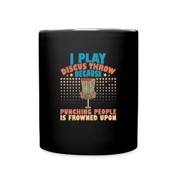 Throwing Disc Golf Disc Gold Player Frisbee Sport - Full Colour Mug - black - Front