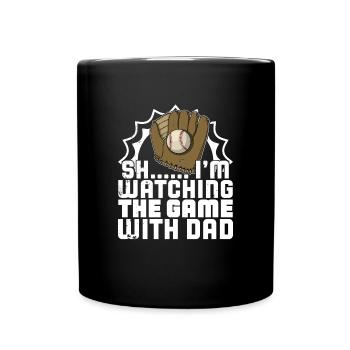 Handschuhe Ball Baseball Schläger USA Spruch - Tasse einfarbig - Schwarz - Vorne