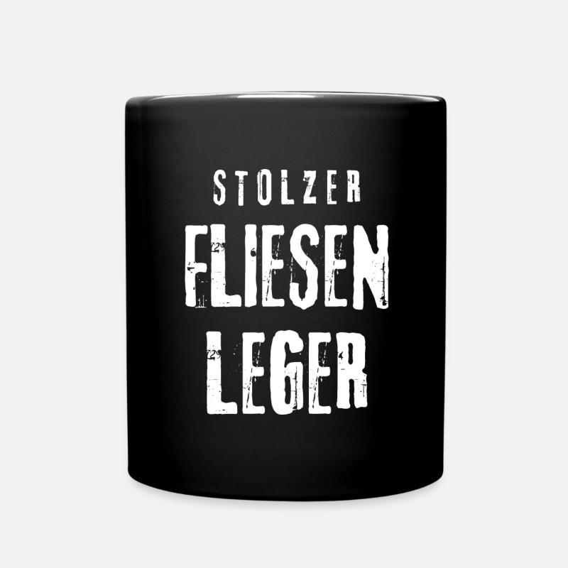 fliesenleger Handwerker - Tasse einfarbig - Schwarz