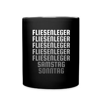 Fliesenleger Handwerker - Tasse einfarbig - Schwarz - Vorne
