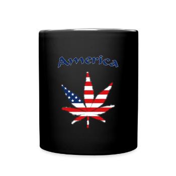 United States of America, USA, America - Tasse einfarbig - Schwarz - Vorne