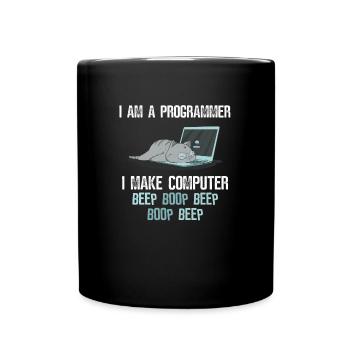 Software Entwickler Katze - Tasse einfarbig - Schwarz - Vorne