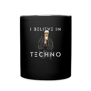 Techno Nun 2 - Tasse einfarbig - Schwarz - Vorne