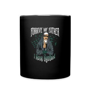 Vergib mir Vater - Techno Nonne - Tasse einfarbig - Schwarz - Vorne