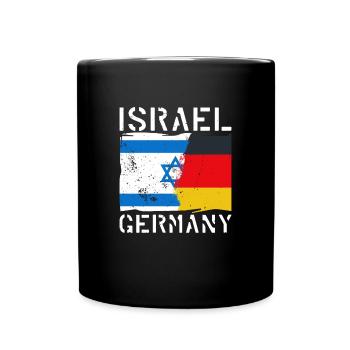Israel Deutschland Herkunft National Flagge - Tasse einfarbig - Schwarz - Vorne