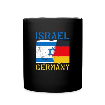 Israel Deutschland Herkunft National Flagge - Tasse einfarbig - Schwarz - Vorne