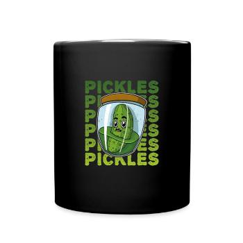 Gherkins Saying Glass Food Kitchen Fruit - Full Colour Mug - black - Front