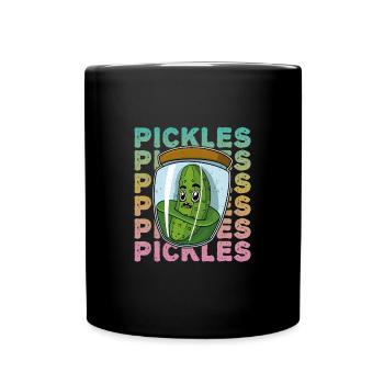 Gherkins Saying Glass Food Kitchen Fruit - Full Colour Mug - black - Front