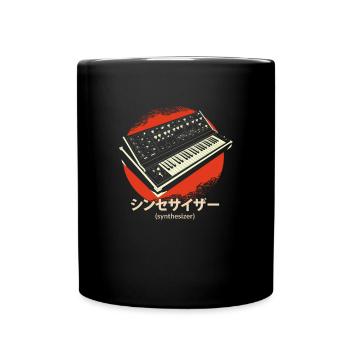 Synthesizer Techno Instrument Japanisch - Tasse einfarbig - Schwarz - Vorne