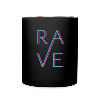 RAVE - Techno Love - Tasse einfarbig - Schwarz - Vorne