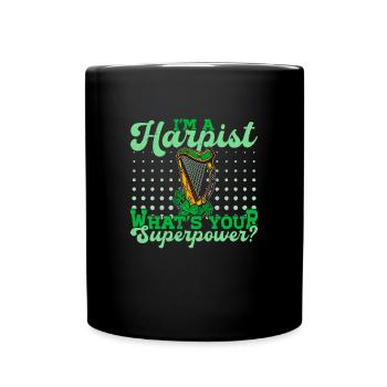Harpe, harpiste, instrument celtique pincé, musique - Mug uni - noir - Devant