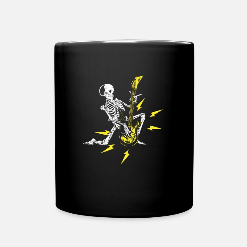 Skelet mit Gitarre - Tasse einfarbig - Schwarz