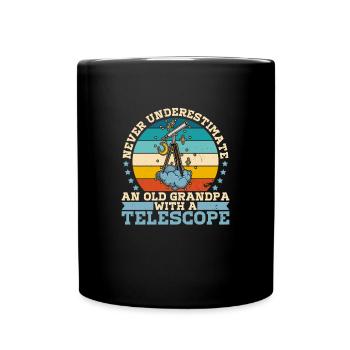 Telescope Physics School Astronomy Stars - Full Colour Mug - black - Front