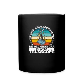 Telescope Physics School Astronomy Stars - Full Colour Mug - black - Front