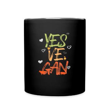 Yes Ve Gan - Vegan - Tasse einfarbig - Schwarz - Vorne