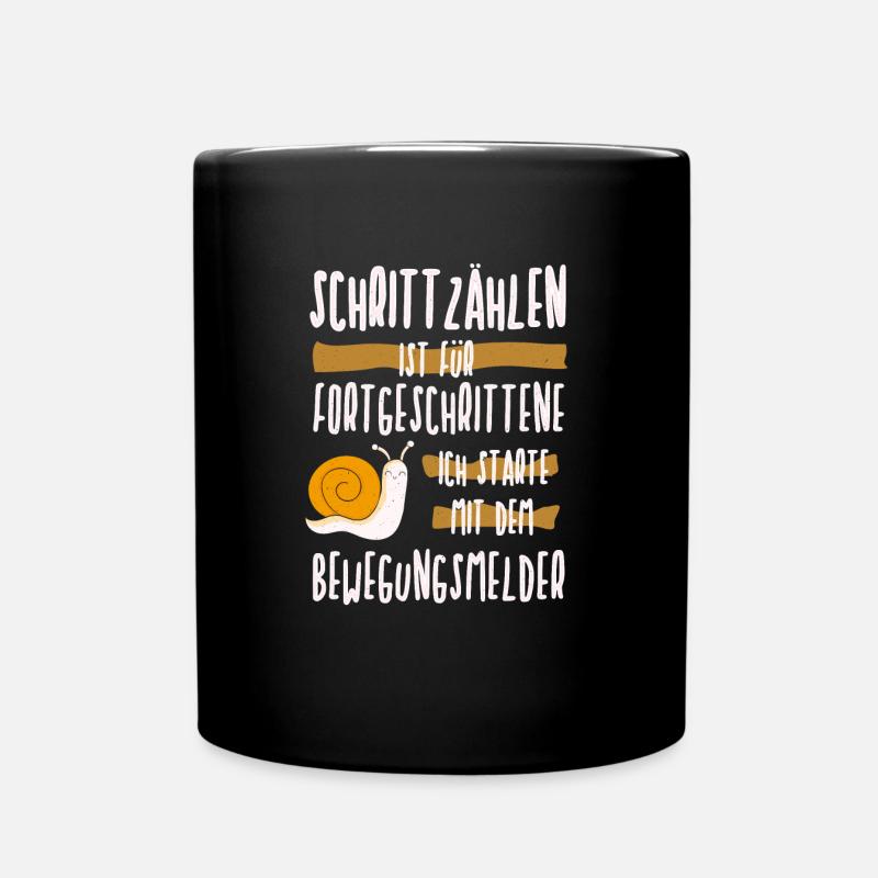 Bewegungsmelder statt Schritte zählen - Tasse einfarbig - Schwarz
