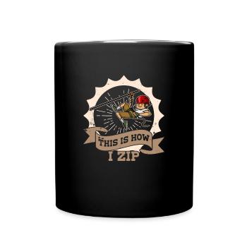 Zipline Sport Hobby Zipliner Mountains Nature Sport - Full Colour Mug - black - Front