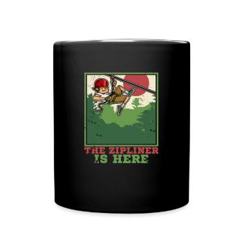 Ziplining Walf Zipliner Seilrutschen Sport Spruch - Tasse einfarbig - Schwarz - Vorne