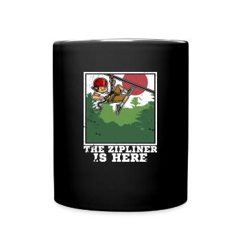 Ziplining Walf Zipliner Seilrutschen Sport Spruch - Tasse einfarbig - Schwarz - Vorne
