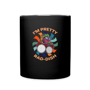 Radis Vegan Organic Garden Drums Musique - Mug uni - noir - Devant