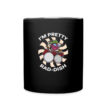 Radis Vegan Organic Garden Drums Musique - Mug uni - noir - Devant