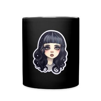 Süßes Goth Girl Gothic Mystisch - Tasse einfarbig - Schwarz - Vorne