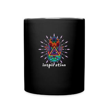 Hand of Hamsa Talisman Yoga Schutz Buddha - Tasse einfarbig - Schwarz - Vorne